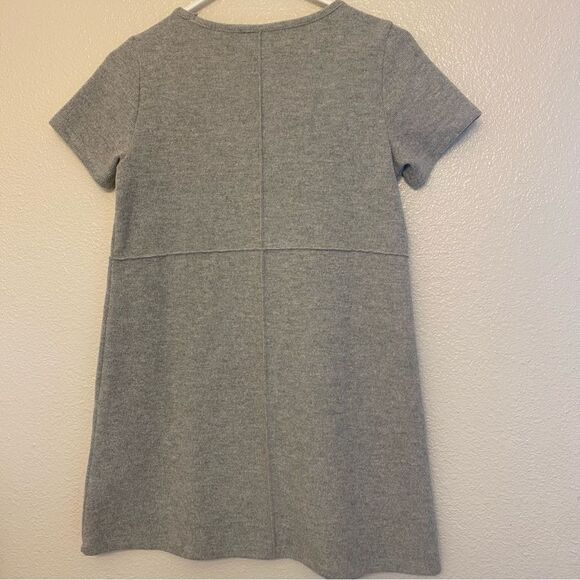 Zara Girls Short Sleeve Soft Touch Sweater Dress In Cloud gray cozy ribbed 11-12 - Picture 2 of 7